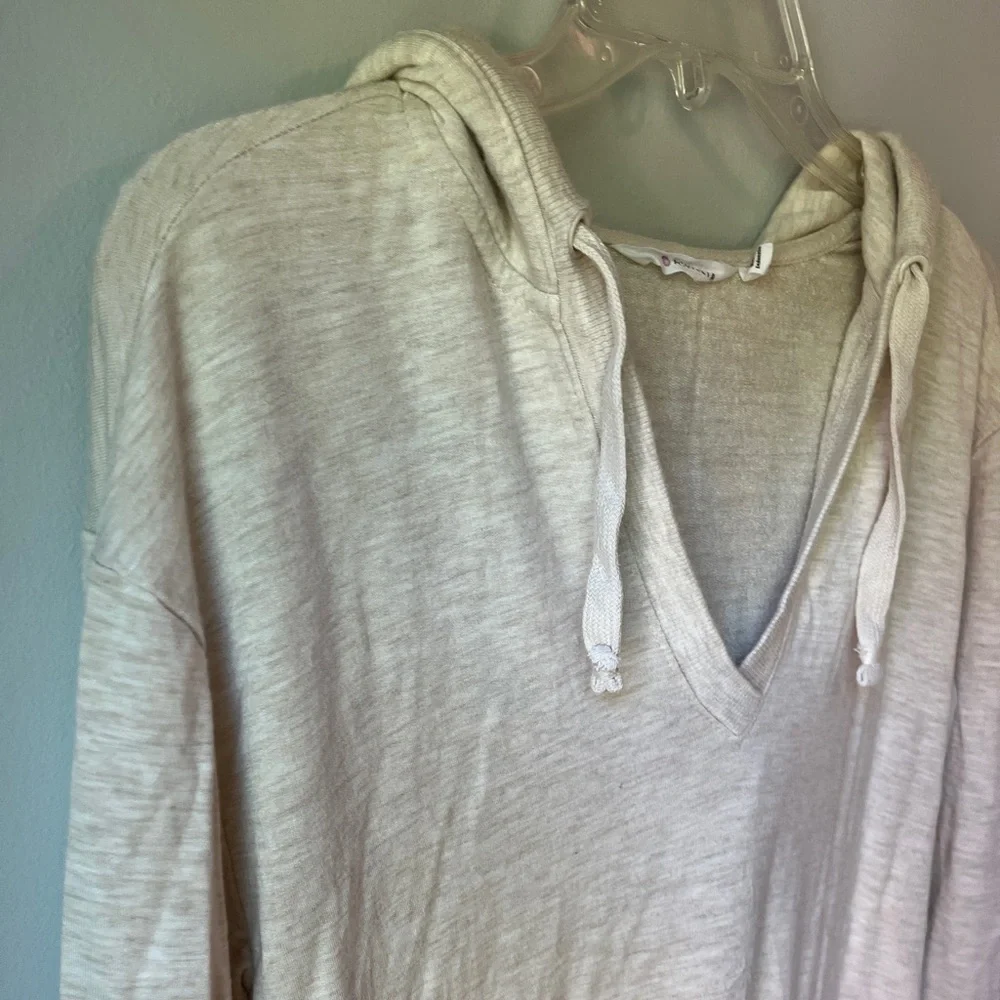 Athleta Cream Studio Split Neck Hoodie